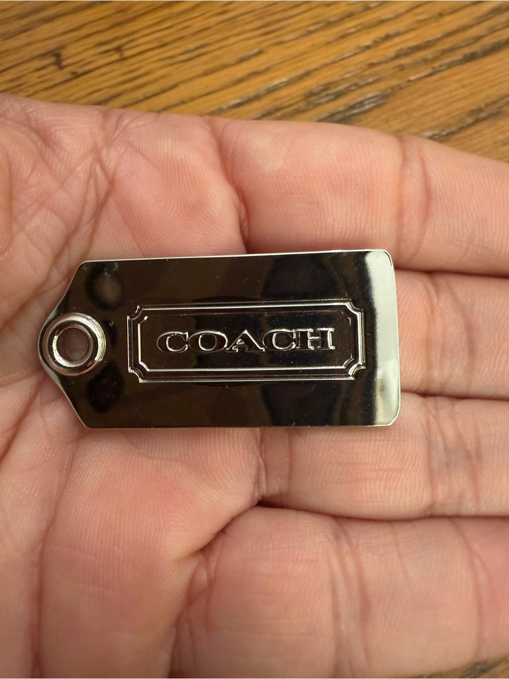 COACH Silver Metal Tag Charm